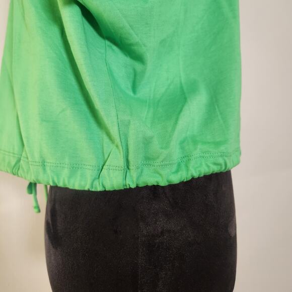 DOUBLE ZERO Green Open Back Short Sleeve Top, Size Large - Picture 5 of 9